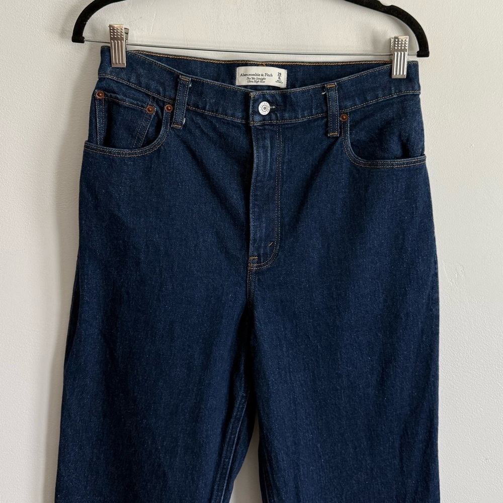 Abercrombie & Fitch Dark Blue Straight Leg Jeans - Picture 3 of 8